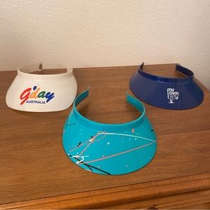 Vintage 90s Plastic Visors Set of 3 visor